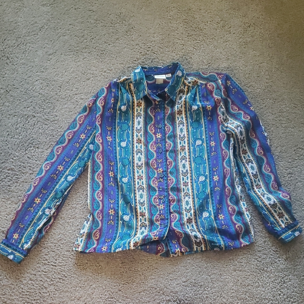 Colorful Striped Button-Up Shirt